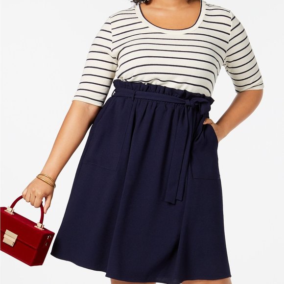 Monteau Dresses & Skirts - NWT Monteau Nautical Belted A-Line Dress Size 3X